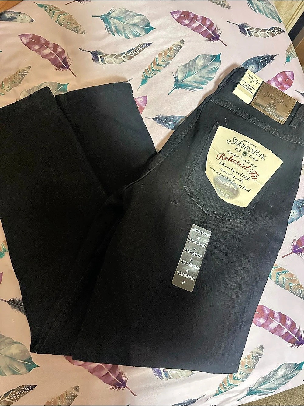 st johns bay relaxed black jeans size 8
